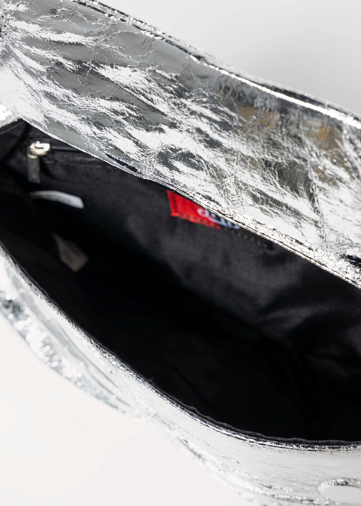 swatch_Silver ruched evening clutch