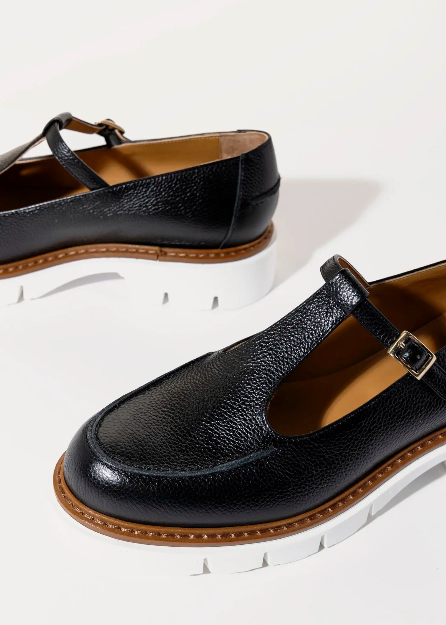 swatch_black leather olga mary jane flat shoes