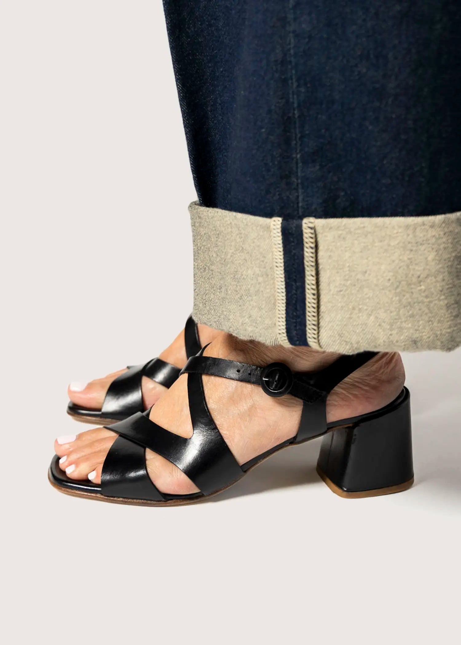 swatch_black leather heeled sandal heeled sandals