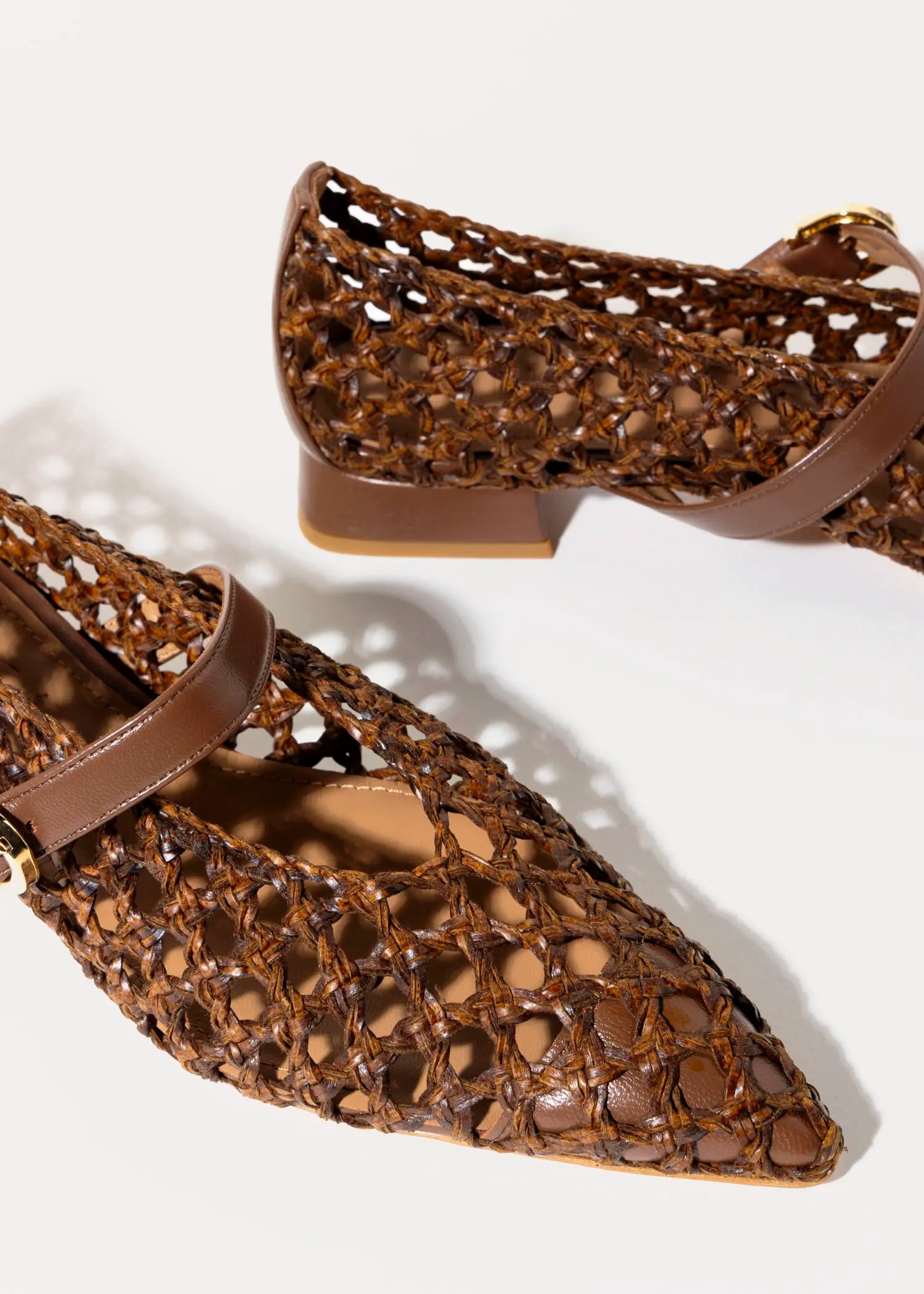 swatch_brown leather mia woven mary jane flat shoes