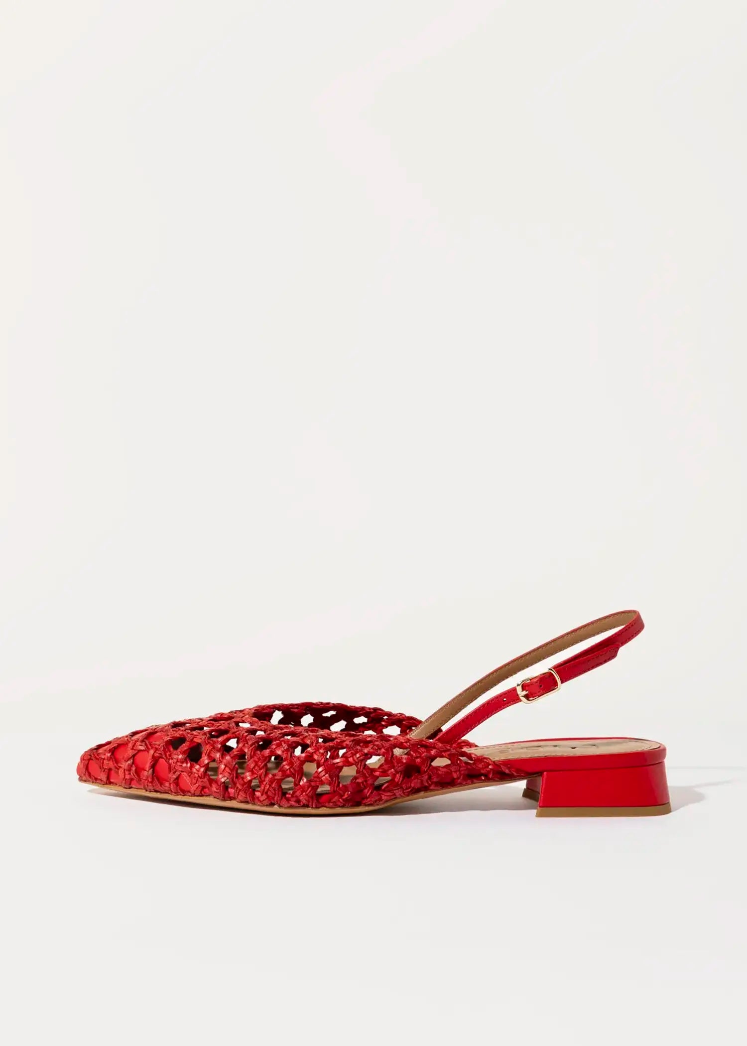 swatch_red leather lussy woven slingback flat shoes