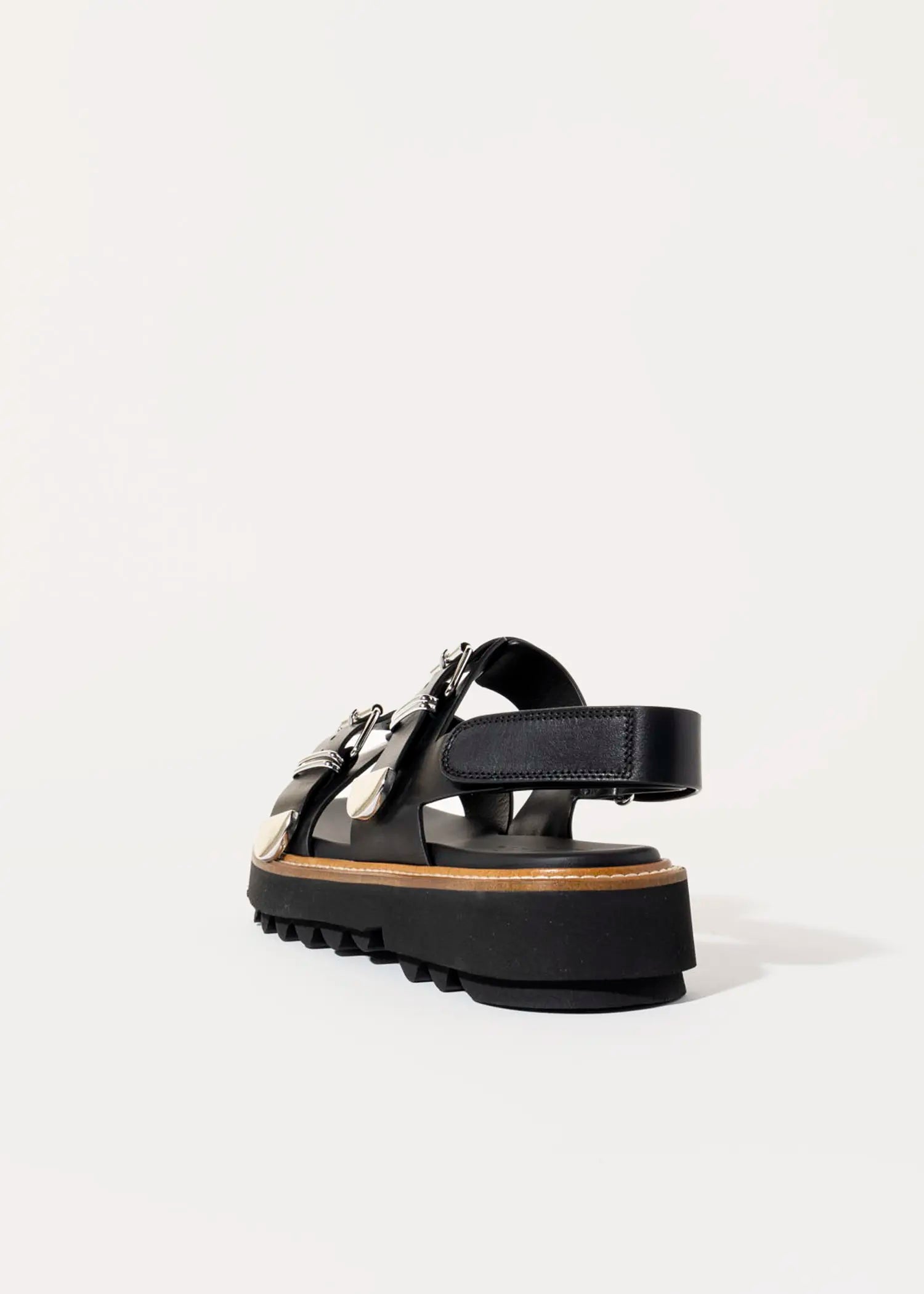 swatch_black leather comfort leather sandal platform sandals
