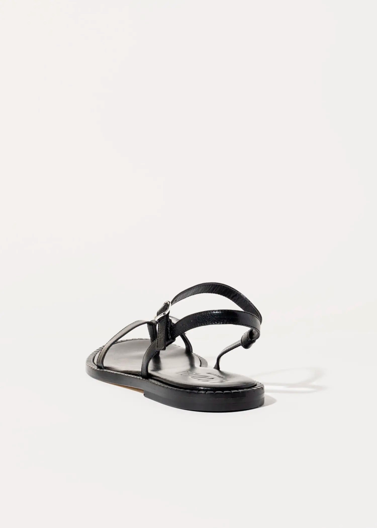 swatch_black leather leather toe ring sandal flat sandals