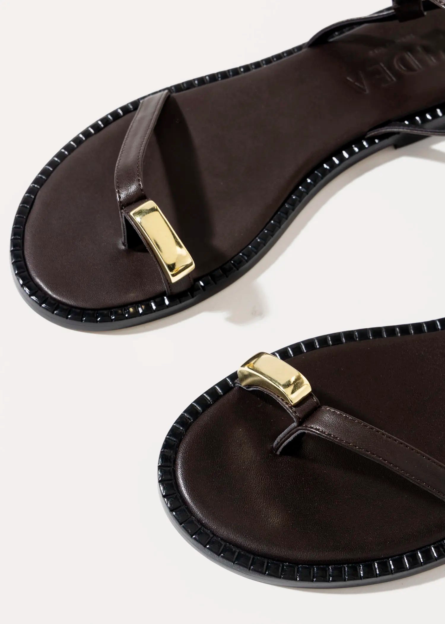 swatch_dark brown leather leather toe ring sandal flat sandals