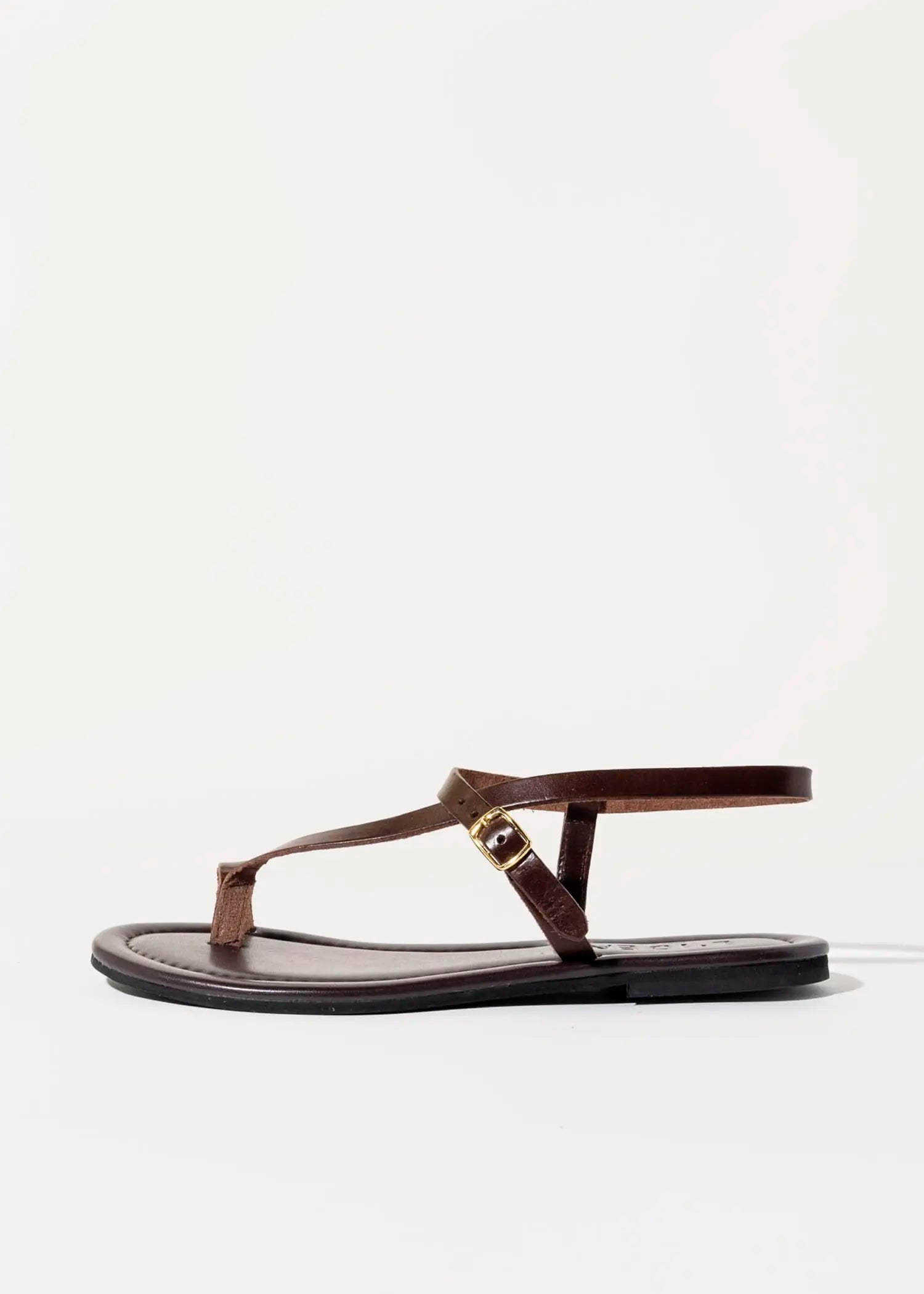 swatch_dark brown leather strappy leather sandal flat sandals