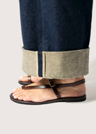 swatch_dark brown leather strappy leather sandal flat sandals