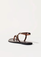 swatch_dark brown leather strappy leather sandal flat sandals