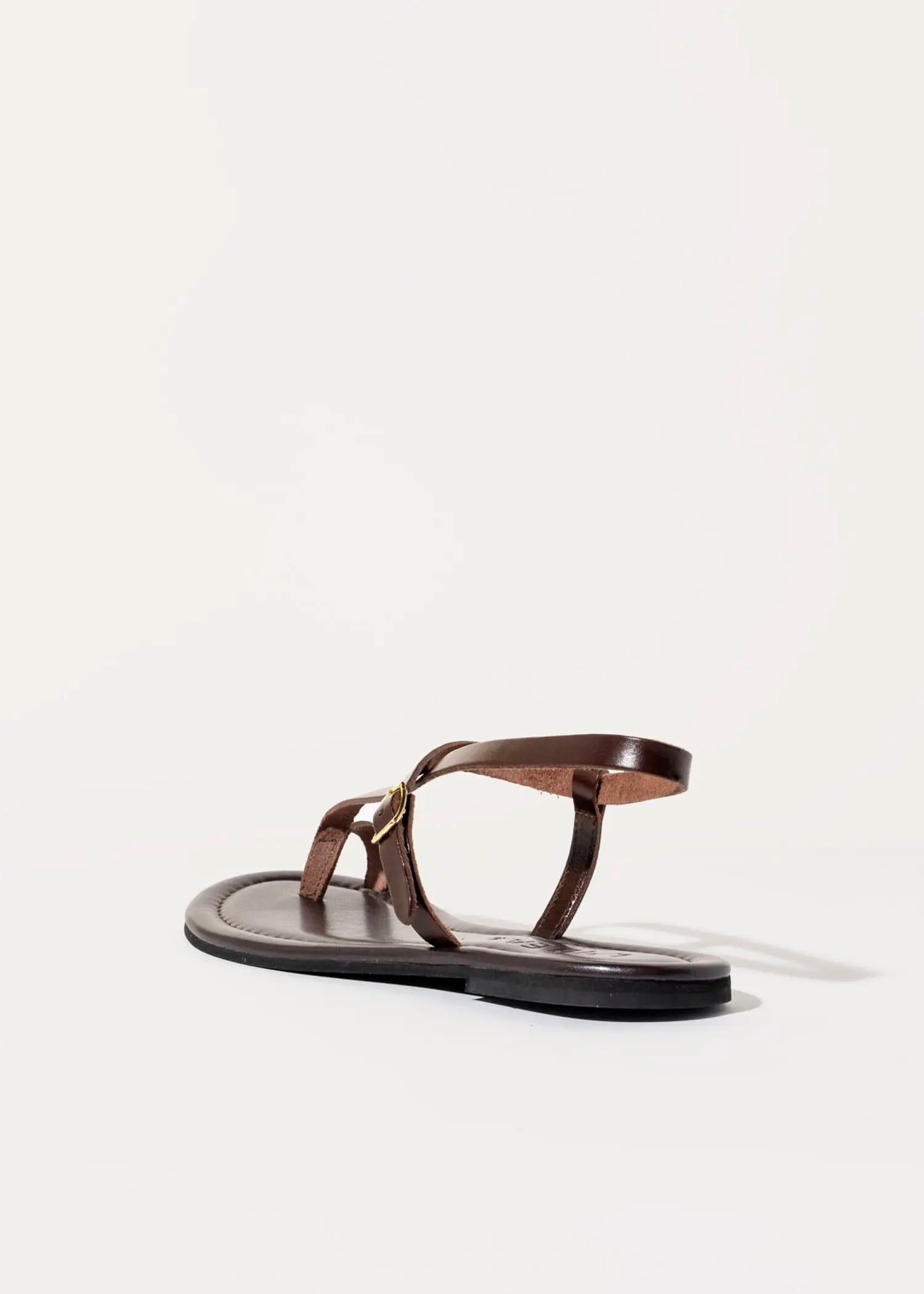 swatch_dark brown leather strappy leather sandal flat sandals