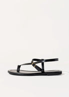 swatch_black leather strappy leather sandal flat sandals