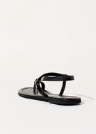 swatch_black leather strappy leather sandal flat sandals