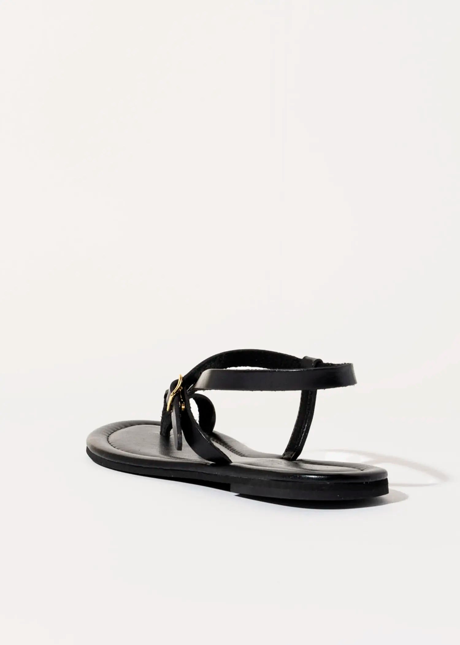 swatch_black leather strappy leather sandal flat sandals