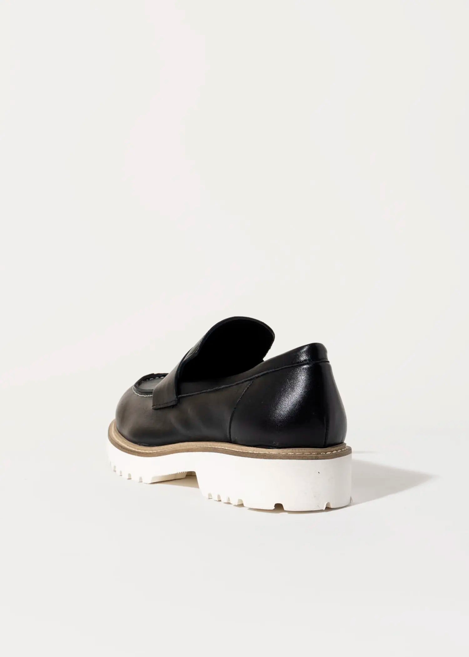 swatch_black leather leather penny loafer flat shoes