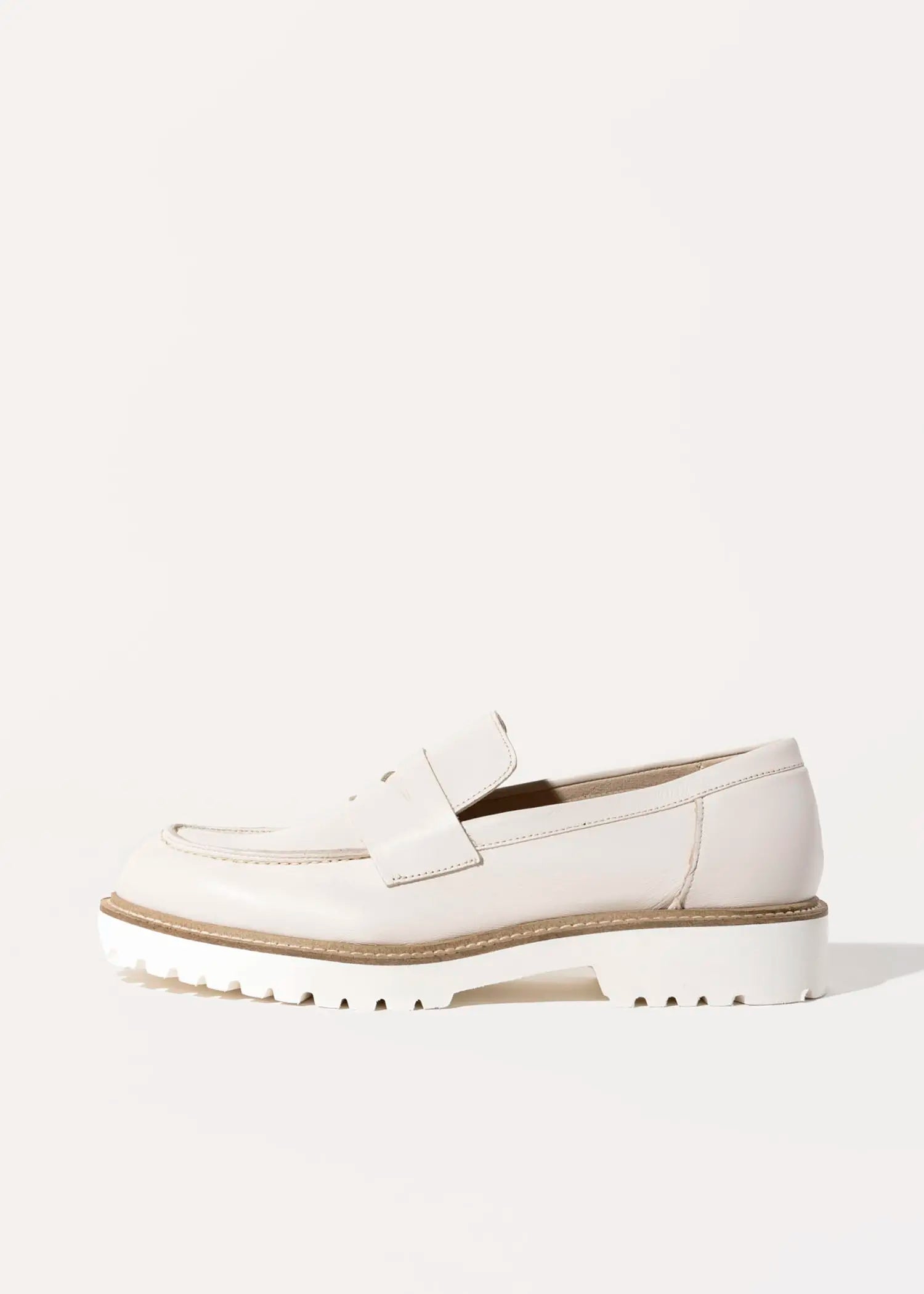 swatch_ecru leather leather penny loafer flat shoes