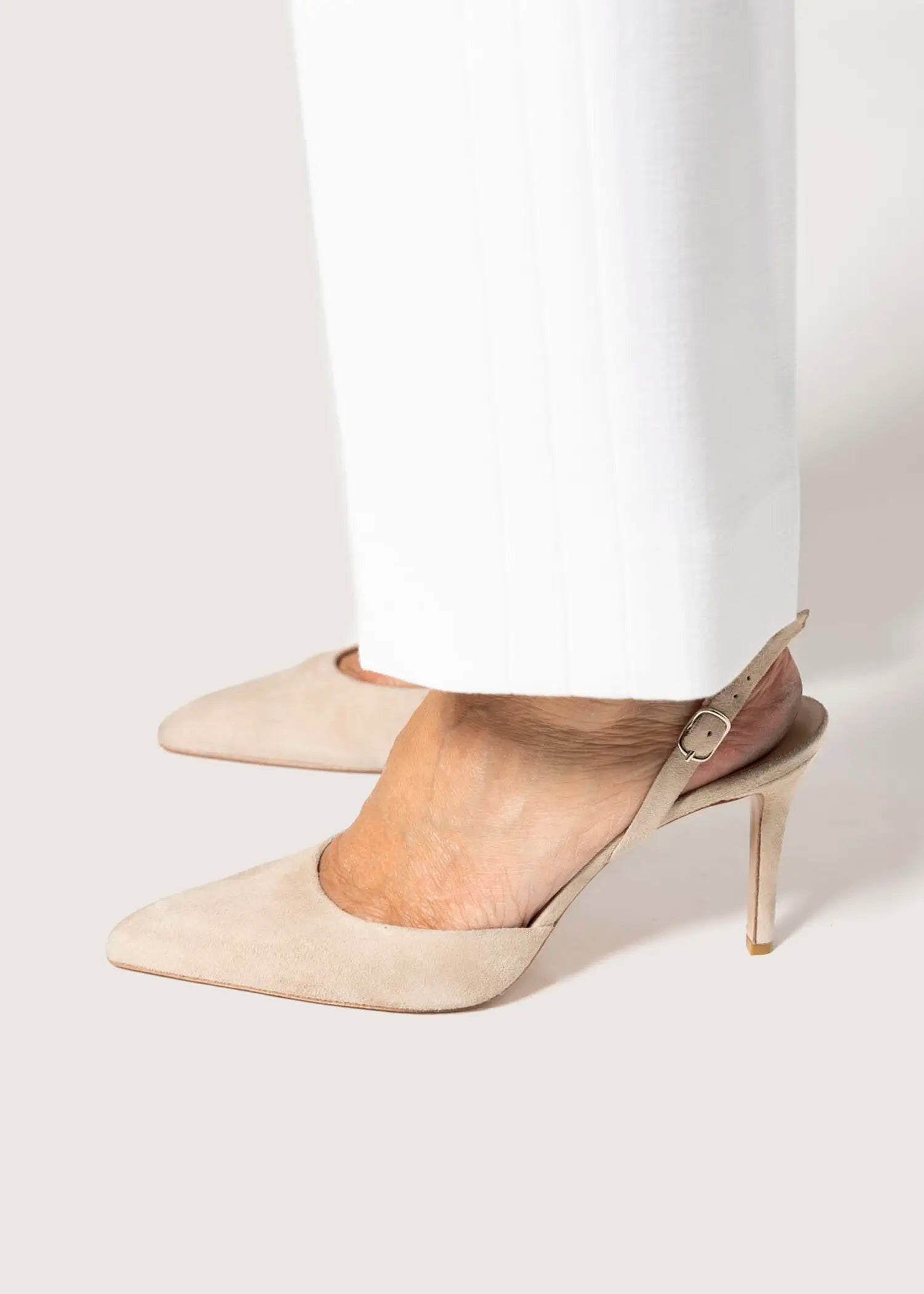 swatch_beige suede suede two piece pump heels