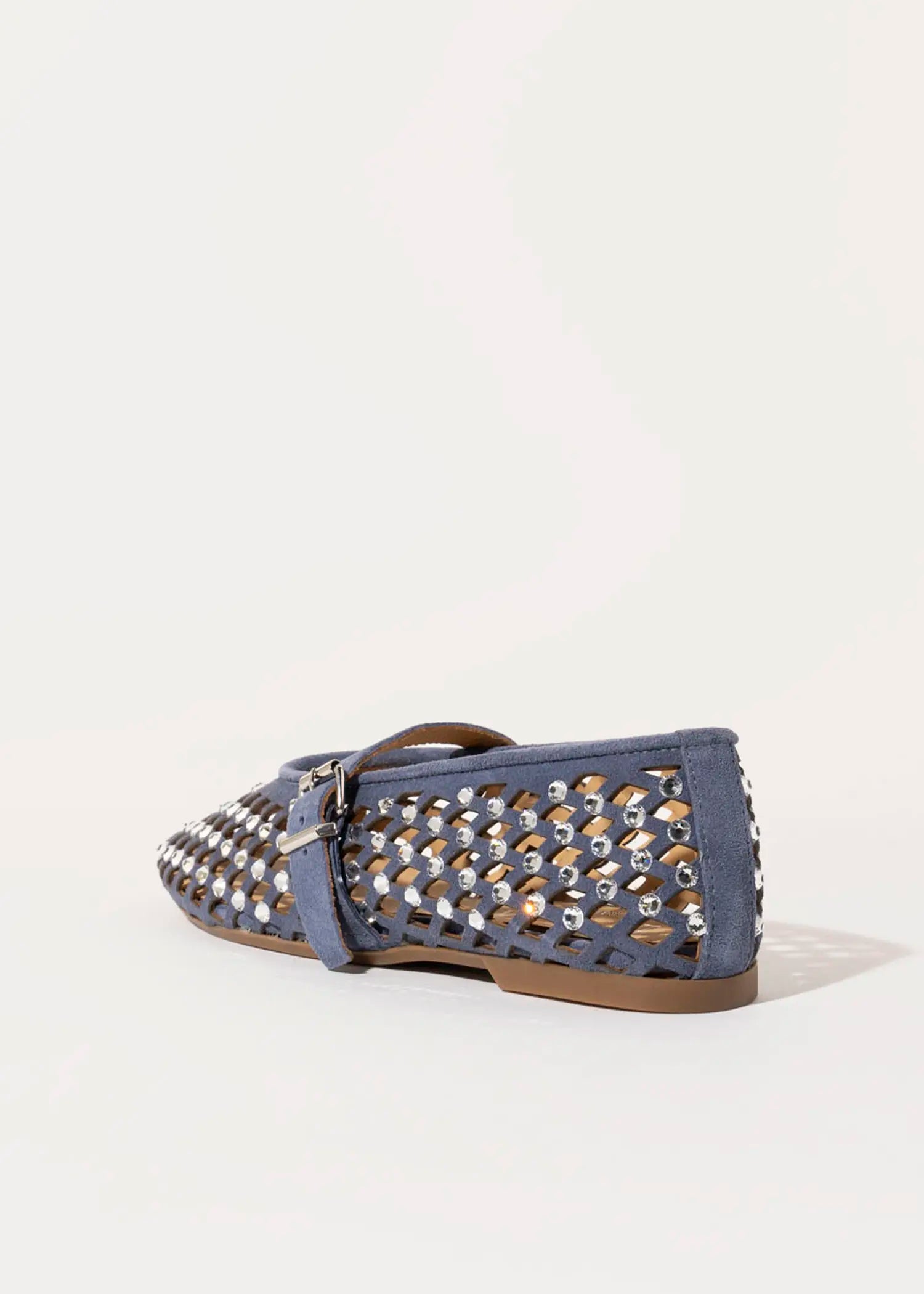 swatch_jeans suede laser cut jeweled flat flat shoes