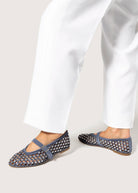 swatch_jeans suede laser cut jeweled flat flat shoes