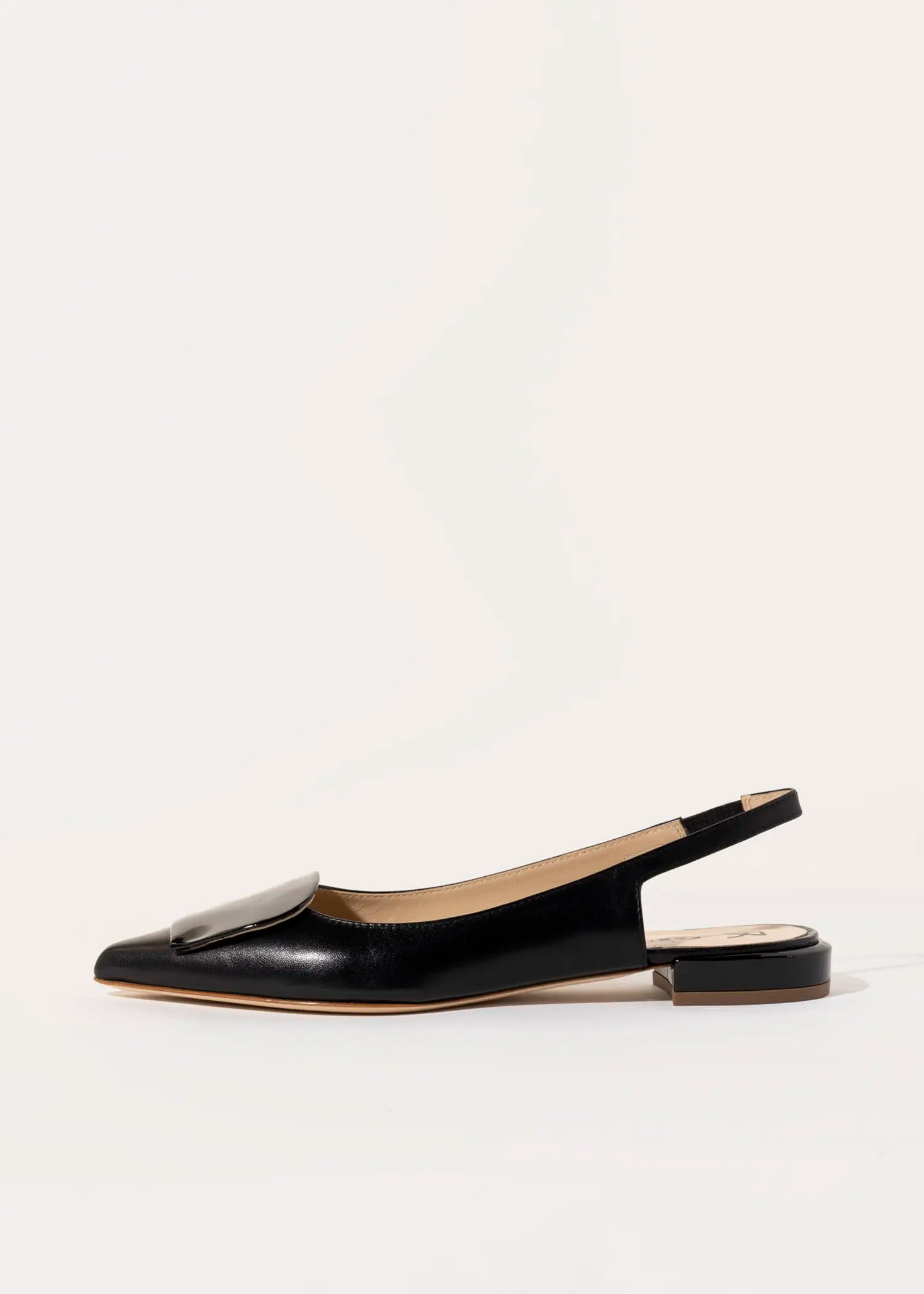 swatch_black leather slingback flat flat shoes
