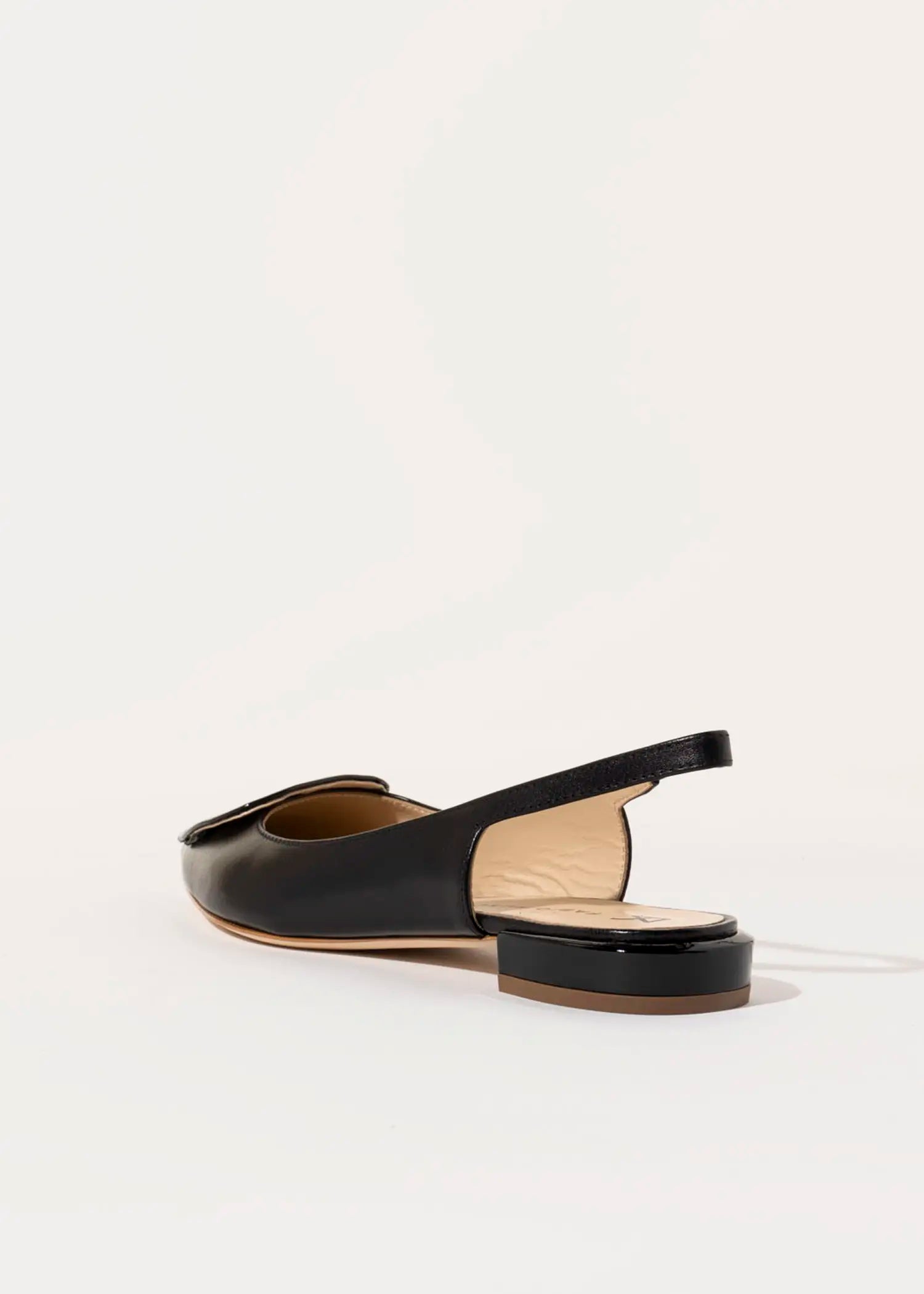 swatch_black leather slingback flat flat shoes