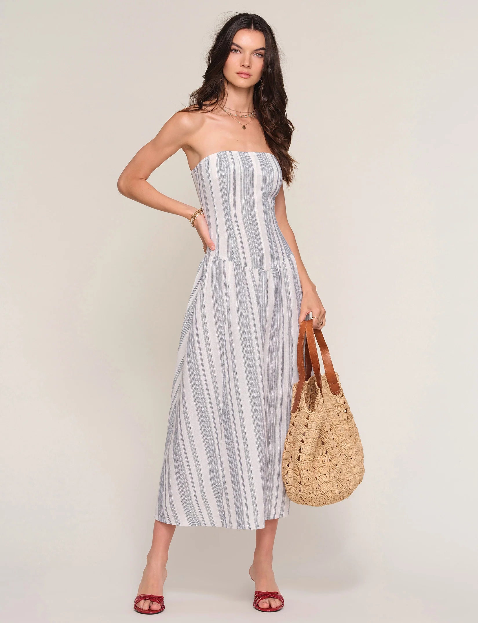 swatch_stripe heartloom ronan strapless dress