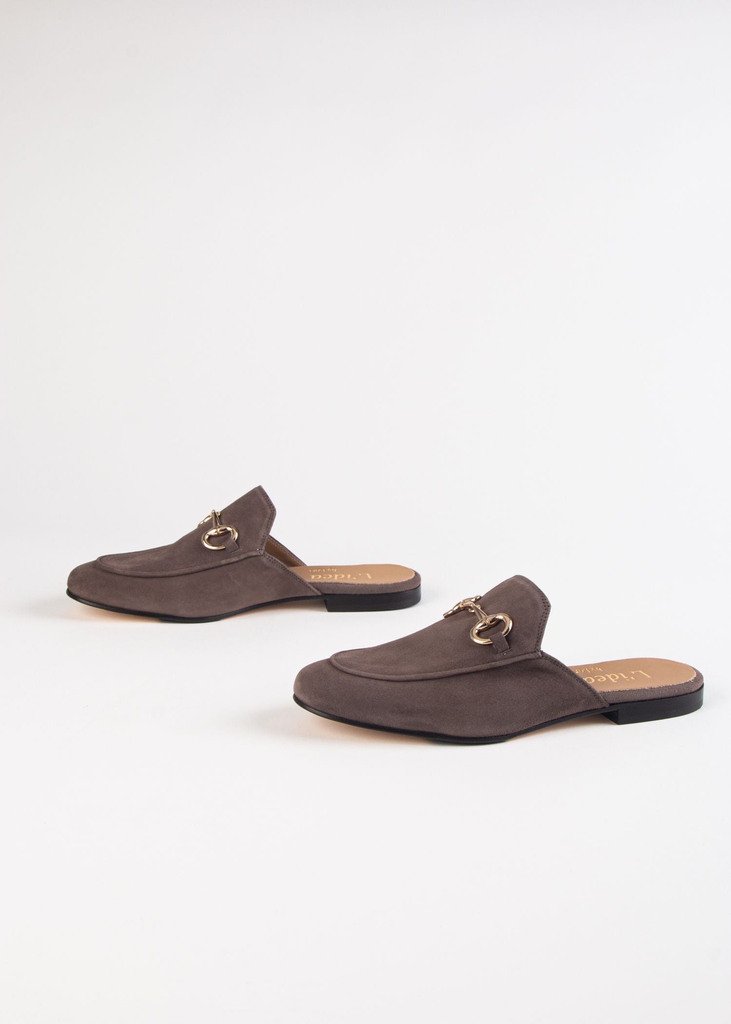 swatch_dark taupe suede suede mule with bit loafers and oxfords