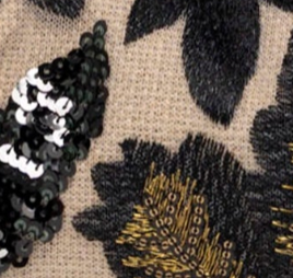 swatch_Black cosai floral sequin evening clutch bag