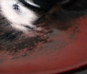 swatch_Black/Red Leather l'idea distressed heeled boot