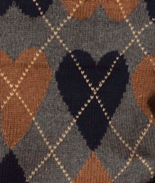 swatch_Brown Combo heart argyle cardigan sweaters