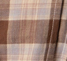 swatch_Brown plaid vneck ruffle blouse