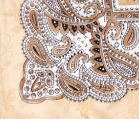 swatchc_Brown/Beige paisley print square scarf