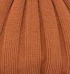swatch_Camel pleated fabric bucket bag