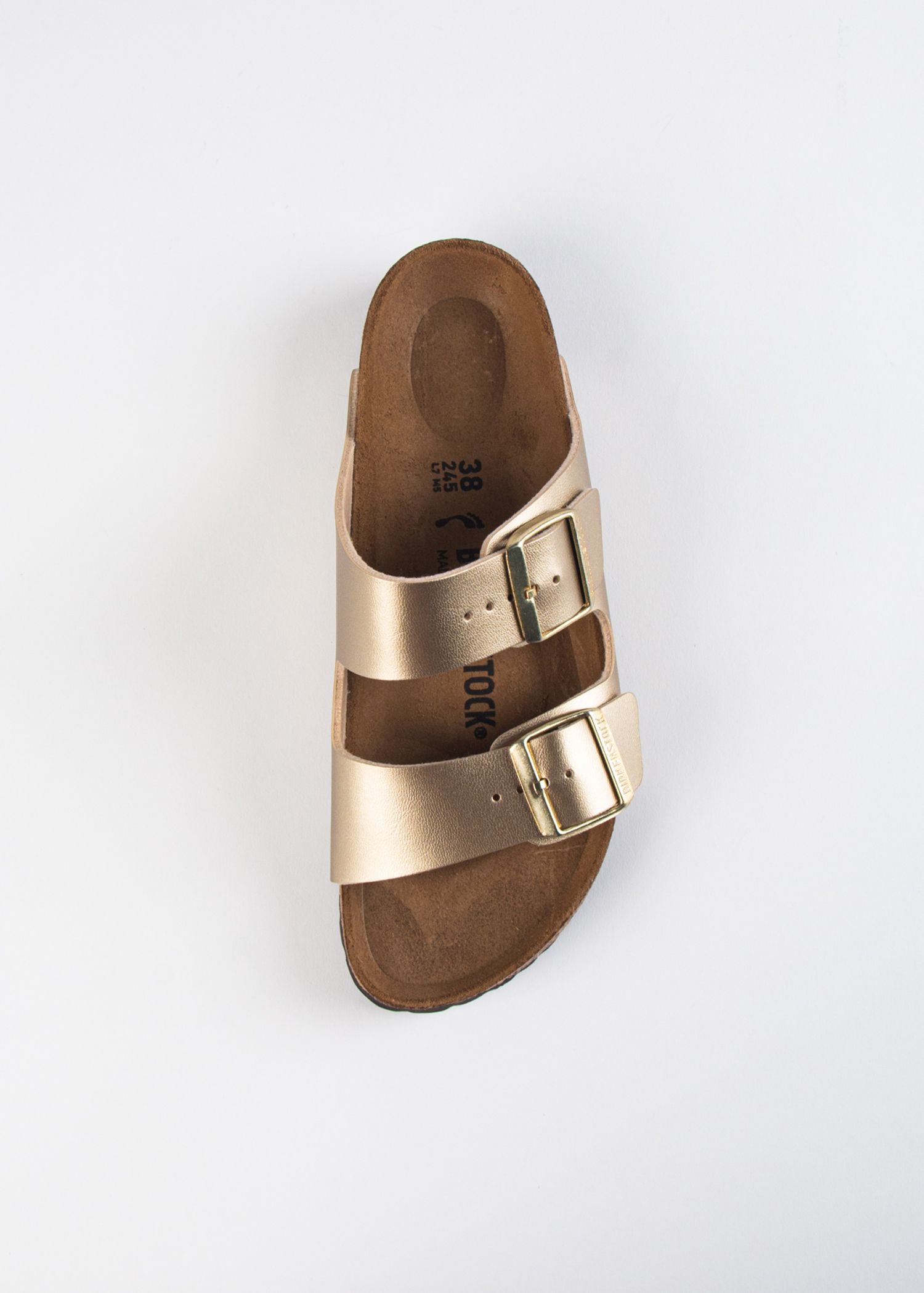 swatch_gold leather arizona sandal flat sandals
