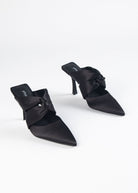 swatch_Black Satin tied up satin heel heels