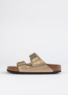 swatch_gold leather arizona sandal flat sandals